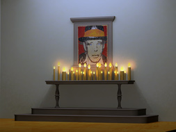 Joseph Beuys in " San Joseph Beuys, sciaman, perform a miracle!", an installation by Fabrizio Ruggiero