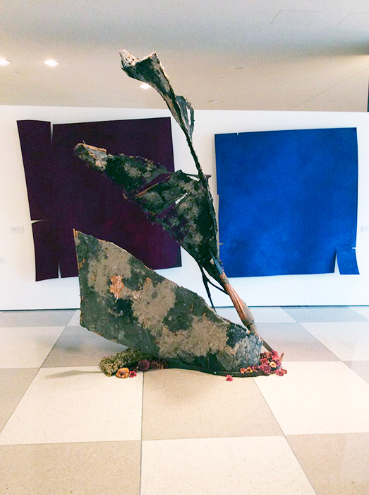 Monochrome aniconic fresco painting by Italian contemporary artist Fabrizio Ruggiero