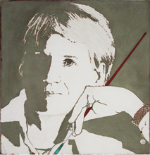 Lady with a brush_Minimal fresco by Fabrizio Ruggiero