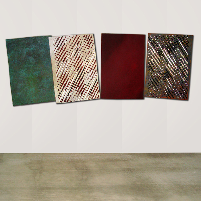 A Carmine to circulate the blood happily
Lime mortar, pigments on curved and shaped panel
cm 185 x 185 x 5
2008