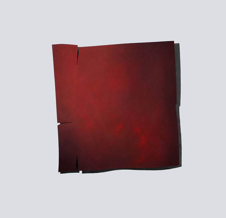 A Carmine to circulate the blood happily
Lime mortar, pigments on curved and shaped panel
cm 185 x 185 x 5
2008