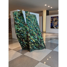 Nature  Wound
Wood, cane mat, mortar, pigments.
cm. 200 x 160 x 20.
