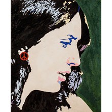 Joan Baez (USA)

Fresco with mortar, pigments 
on wooden panel.
Cm. 160 x 130 x 5 

Joan Baez remains a groundbreaking musical force whose influence is legendary-- marching on the front line with Martin Luther King Jr., inspiring Vaclav Havel in his fight for a Czech Republic, singing on the first Amnesty International tour and standing alongside Nelson Mandela on his 90th birthday. She brought the Free Speech Movement into the spotlight, organized resistance to the war in Vietnam, then forty years later saluted the Dixie Chicks for their courage to protest America’s war in Iraq. 

In the summer of 1959, her eighteen-year old nightingale voice mesmerized the audience for the first time at the Newport Folk festival. A few years later, she introduced Bob Dylan to the world. TIME magazine crowned her "Queen of the Folk Singers." Her haunting arrangements of traditional English and Scottish ballads of longing and regret, mixed with an eclectic blend of Bahamian, Yiddish, and Mexican tunes set the tone for many of the first-person narratives and dialogues she selected that highlighted authenticity over sentimentality, envisioning the freedom struggles she later would join.

In 2010, she received the prestigious Order of Arts and Letters from Spain in recognition of “a trajectory governed by the artistic and personal commitment in favor of individual rights and civil and political liberties.” In May 2015, she was awarded the Amnesty International Ambassador of Conscience Award.
