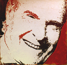 Il prof. Umberto Veronesi nel ritratto ad affresco dipinto da Fabrizio Ruggiero