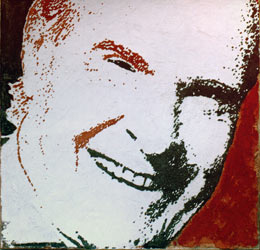 Il prof. Umberto Veronesi nel ritratto ad affresco dipinto da Fabrizio Ruggiero